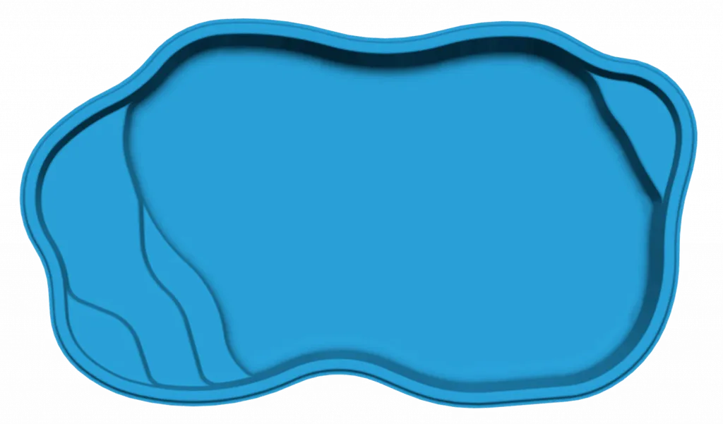 A beautiful overview shot of The Ariella fiberglass pool.
