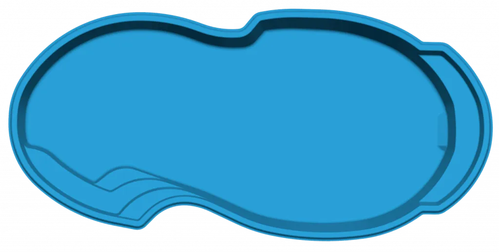 A beautiful overview shot of the Atlantic fiberglass pool.