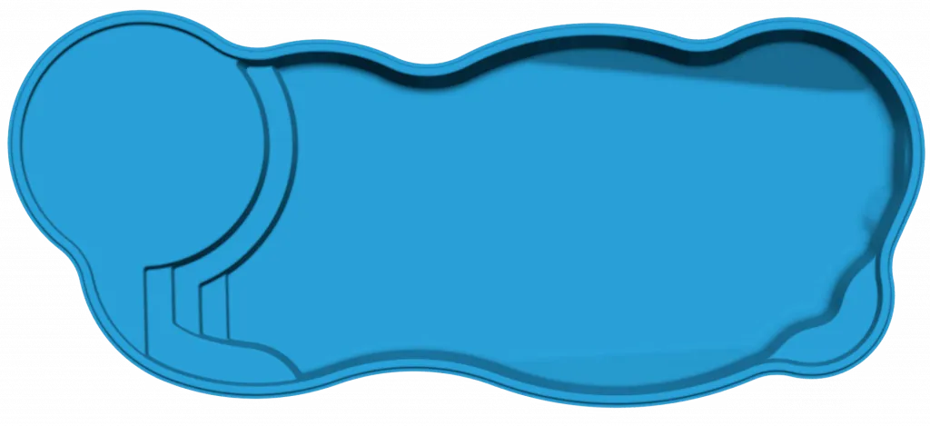 An aerial view of the free-form Clearwater Beach fiberglass pool.