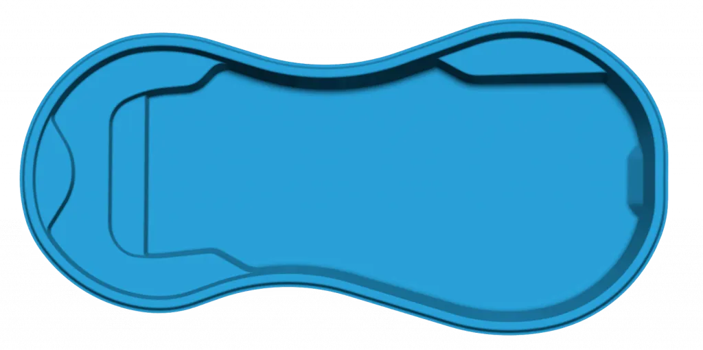 An aerial view of the spacious Cocoa Beach fiberglass pool.
