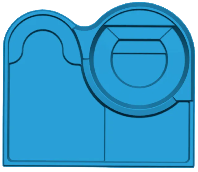 An aerial view of the unique Fun Deck with its dual-level design.