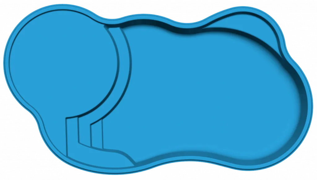 An aerial view of the classic Huntington Beach fiberglass pool.