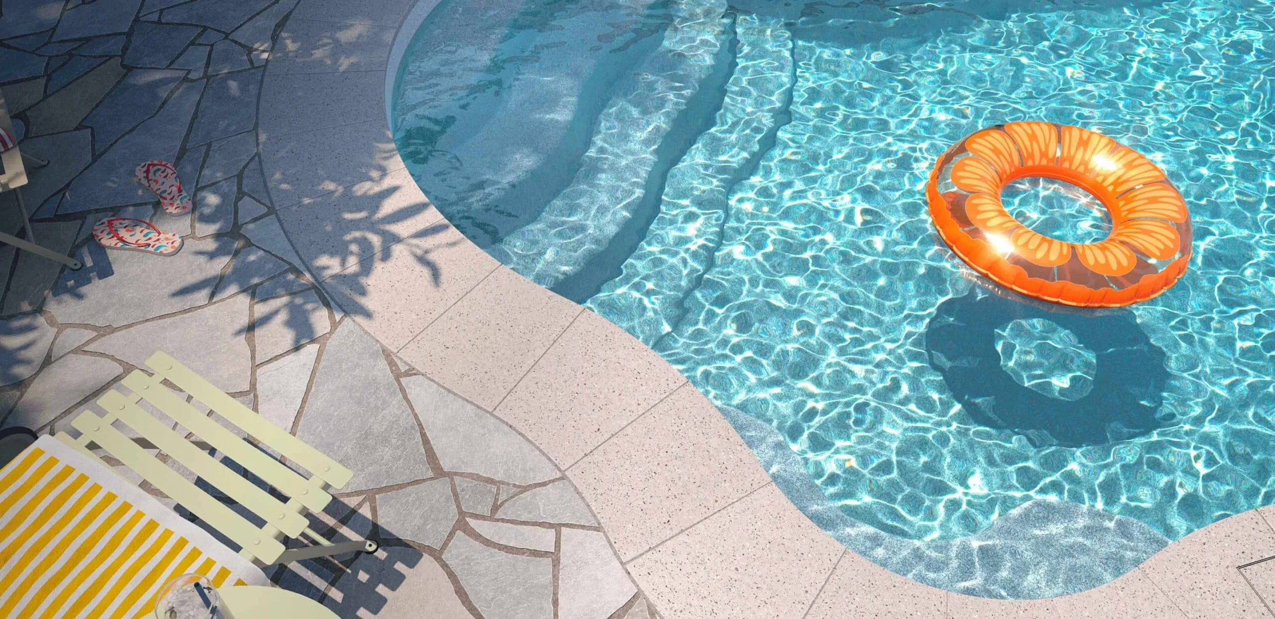 A beautiful finished pool project by Pools of America